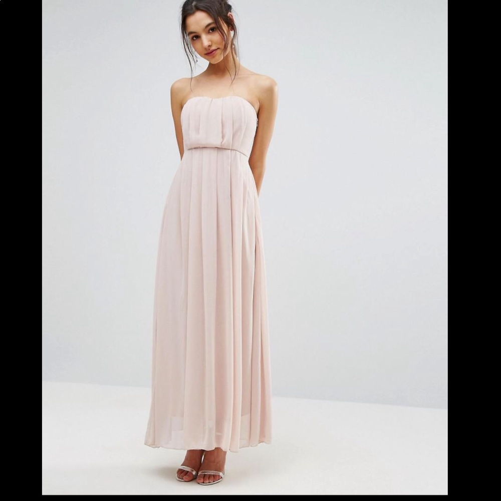 AX Paris chiffon bridesmaid strapless dress